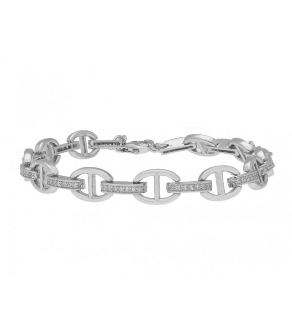 pulsera plata y circonitas lad3067br